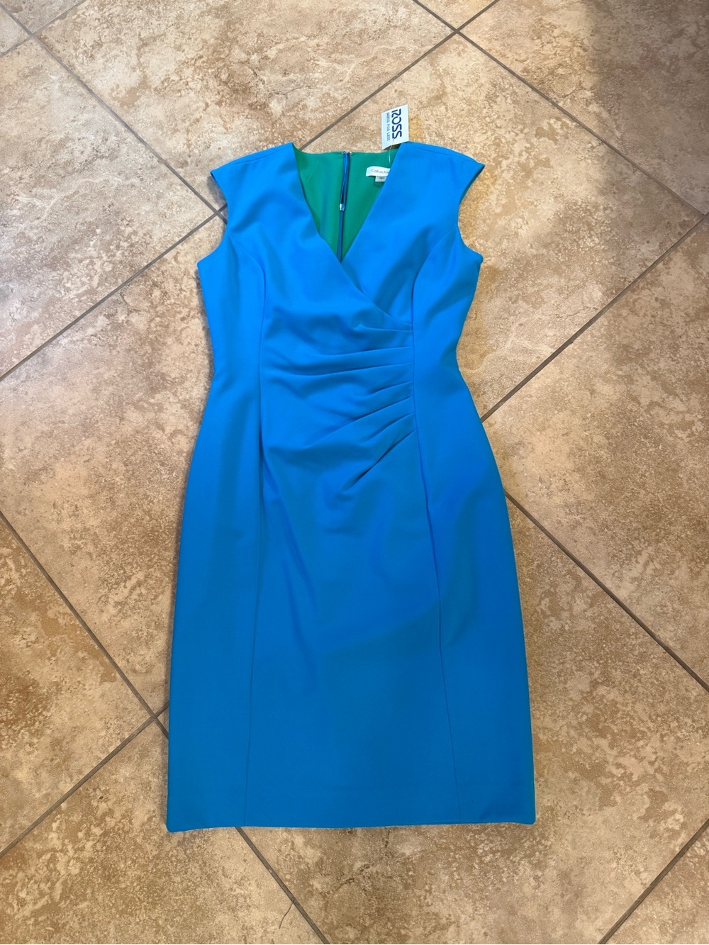 NWT Calvin Klein Royal Blue Cap-Sleeve Sheath Dress